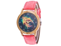 Reloj De Pulsera Unisex De Cuarzo Con Cinturón Jeans Nebula Casual Zhoulianfa Rosa