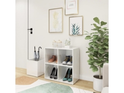 Zapatero | Armario Zapatero De Recibidor Contrachapado Blanco Brillo 105x35,5x70cm