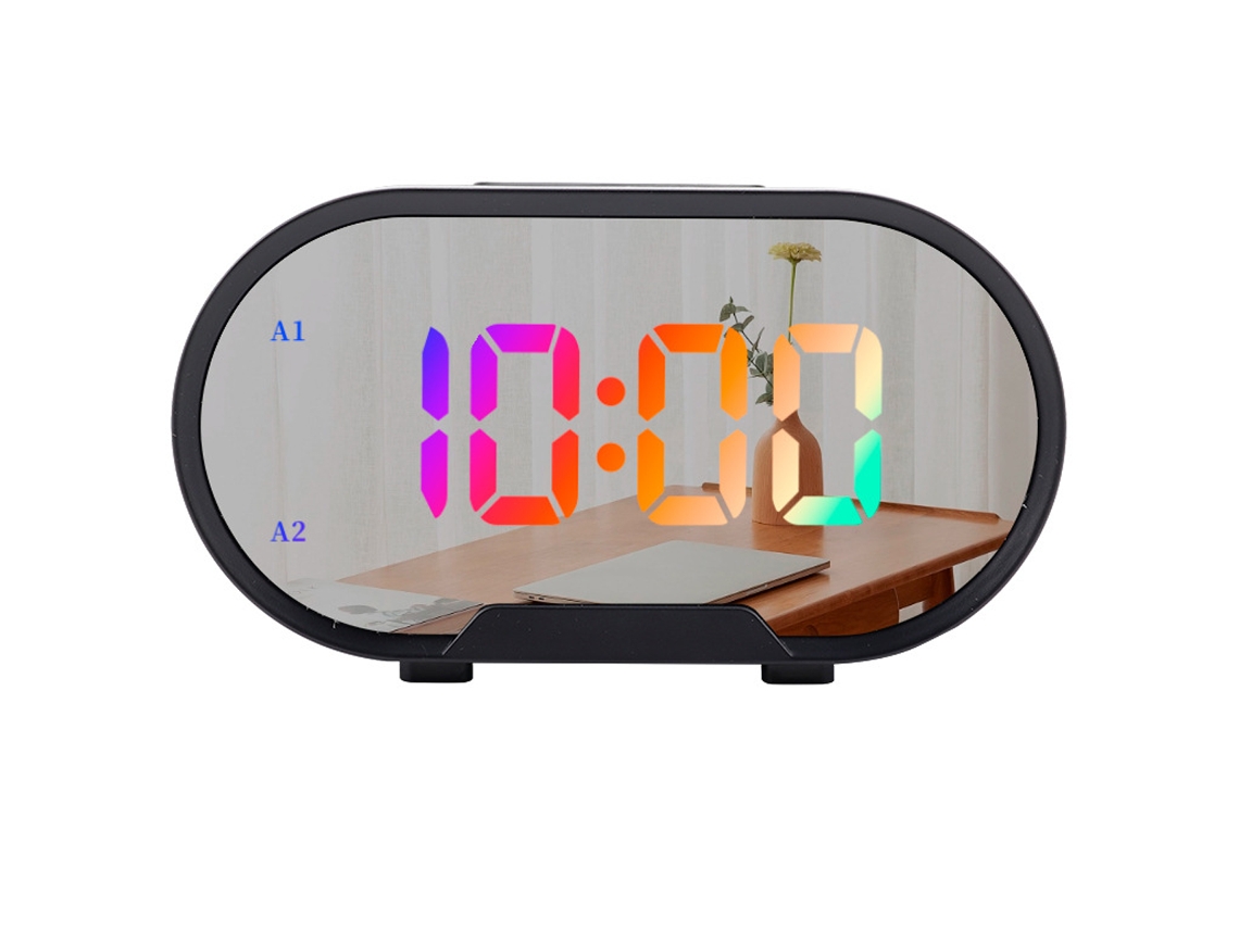 Reloj despertador digital para dormitorio, volumen ajustable, control por voz NEVEANCE