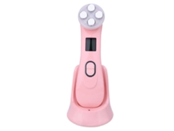 Dispositivo de belleza ultrasónico antiarrugas LED 5 en 1 con masajeador antienvejecimiento - Rosa - Yunzii