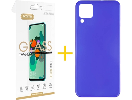 Kit Funda + Protector de Pantalla Huawei P40 Lite ACCETEL Cristal Templado 6953 Azul