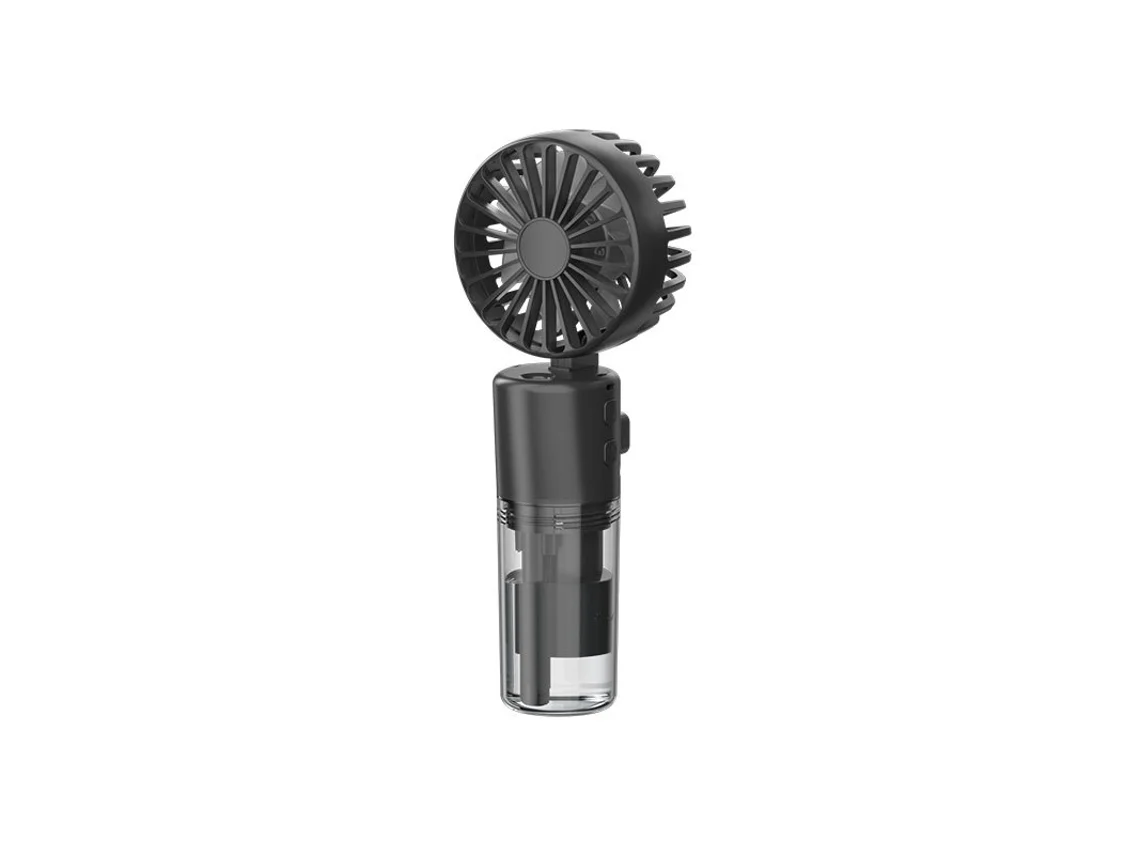 Ventilador nebulizador 2 en 1 Eifson, 4 velocidades, plegable 180°, con depósito de agua extraíble (negro)