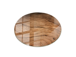 Cristal Para Mesa Redondo Espelharte (90 Cm - Patrón De Madera Natural - Marrón)