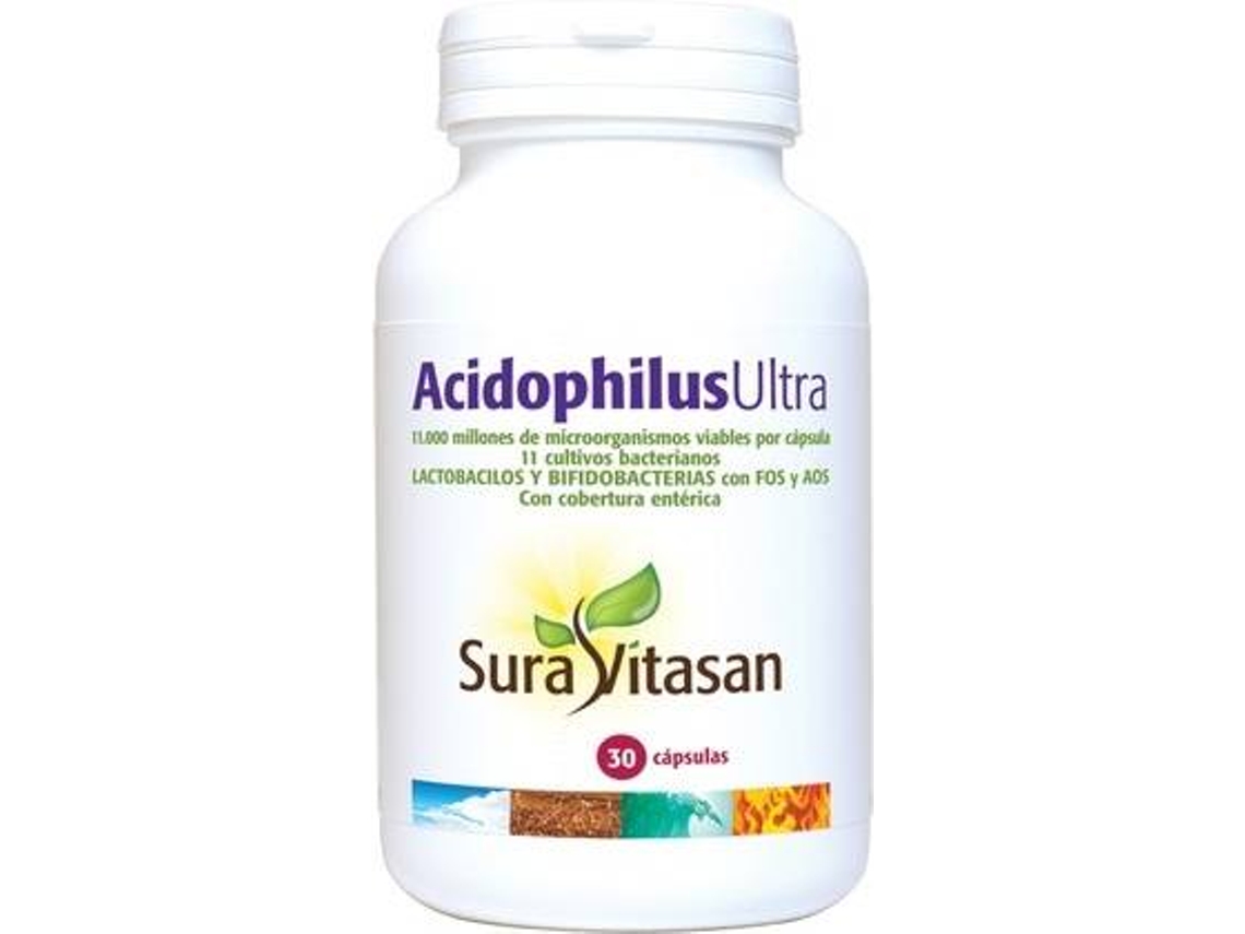 Complemento Alimentar SURA VITASAN Acidophilus Ultra (Limón, Naranja - 120 Cápsulas)