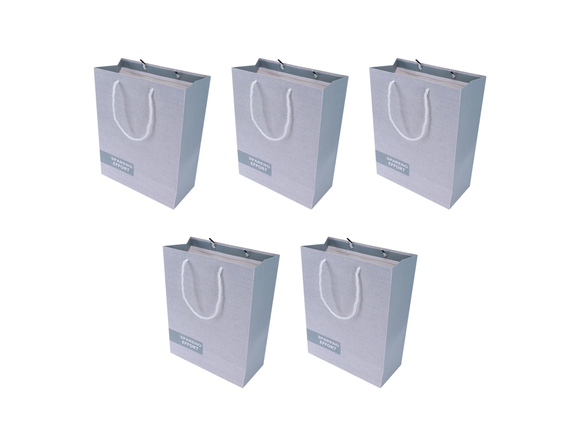 5 Bolsas De Regalo De Papel Con Diseño De Dibujos Animados, Portátiles, Ideales Para Compras Y Regalos, Color Gris.