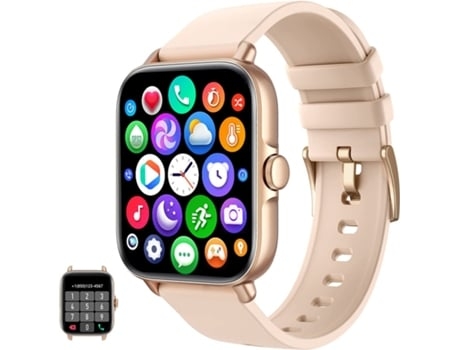 Reloj inteligente con pantalla táctil y podómetro con control del ritmo cardíaco y AUJEZON