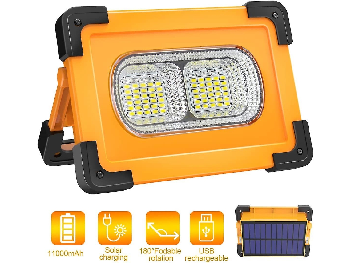 Rebe-luz De Emergencia Led Recargable 80w Con Panel Solar 4 Modos Portátil Para Camping Y Trabajos Diy
