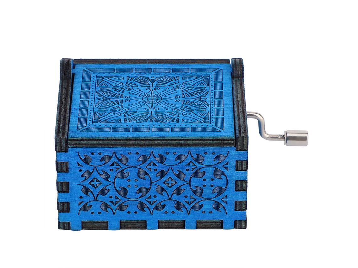 Hermosa caja de música retro azul para decoración del hogar para Worten