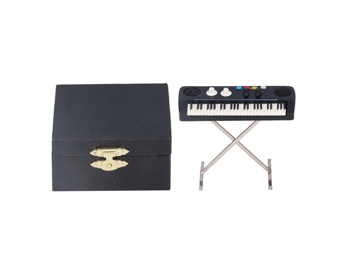 Modelo Miniatura Órgão Eletrônico Resina Natural 7cm Decoração Musical Brinquedo