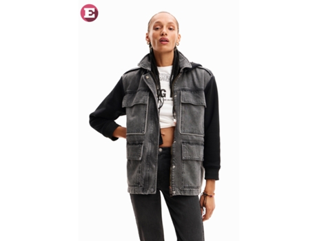 Chaqueta de Mujer DESIGUAL Vaquera Rainier Mezclilla Negro (M)