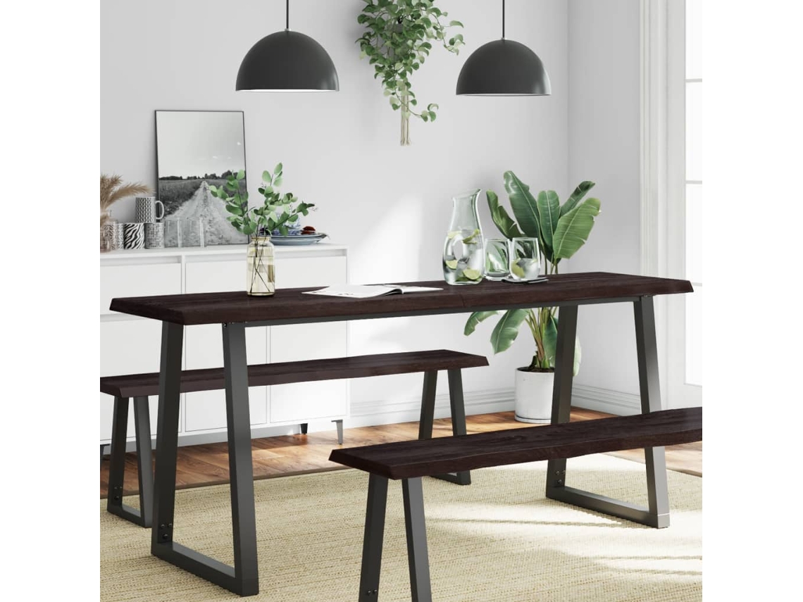 Tablero Mesa | Superficie De Mesa | Tablero De Escritorio Madera Tratada Borde Vivo Marrón 180x50x(2-4) Cm Wsd60940