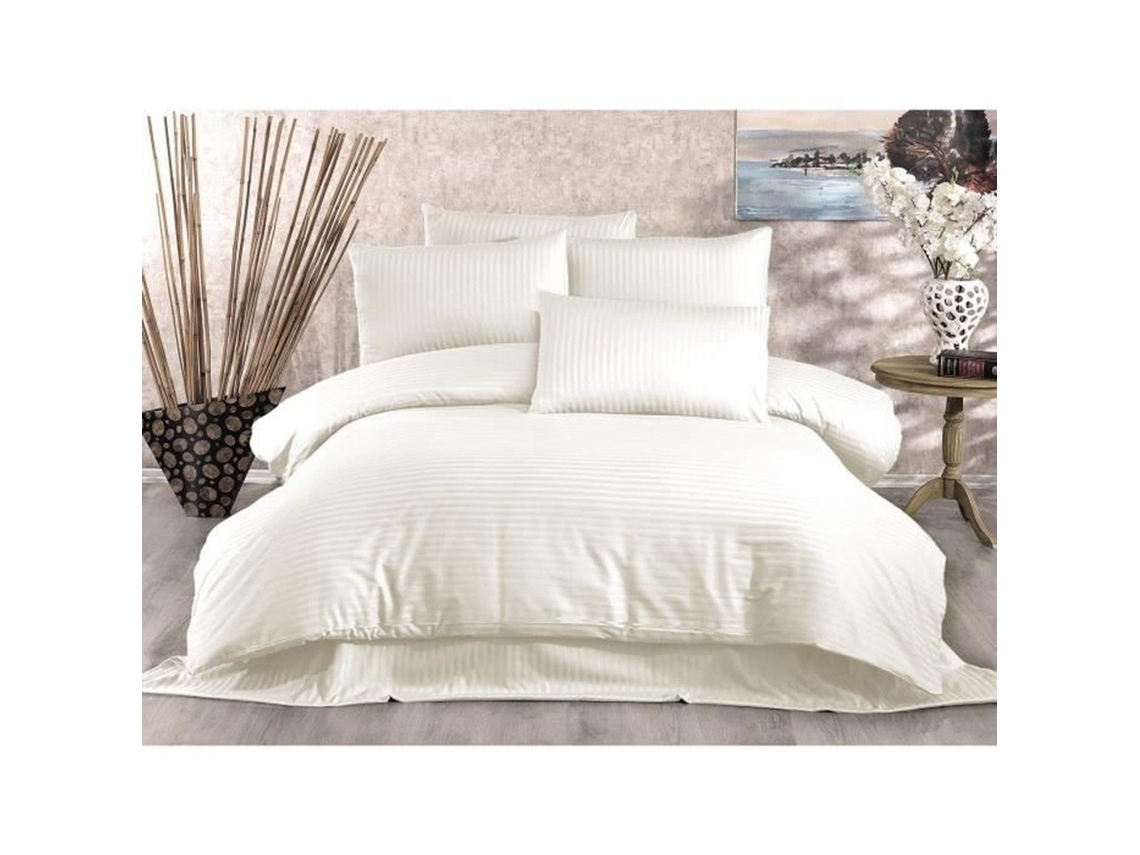 Juego De Cama - Funda Nórdica 220 X 240 + 2 Fundas De Almohada 60 X 60, 70% Poliéster - Crema