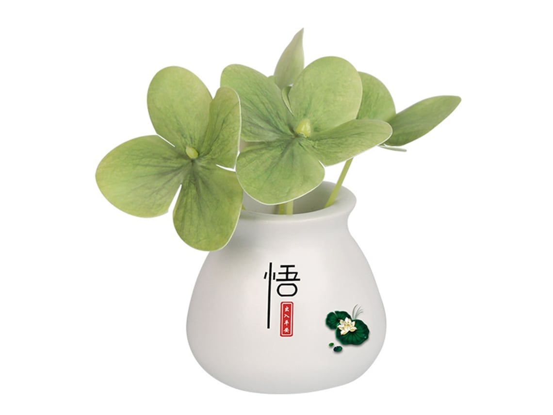 Vaso de flores artificial Rebe em resina, ideal para decoração de carro, escritório ou mesa.
