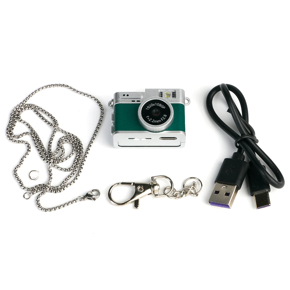 Minicámara Retro (verde-8g) Con Pantalla - Para Interiores, Hogar Y Exteriores - 1080p - Deportiva Y Portátil