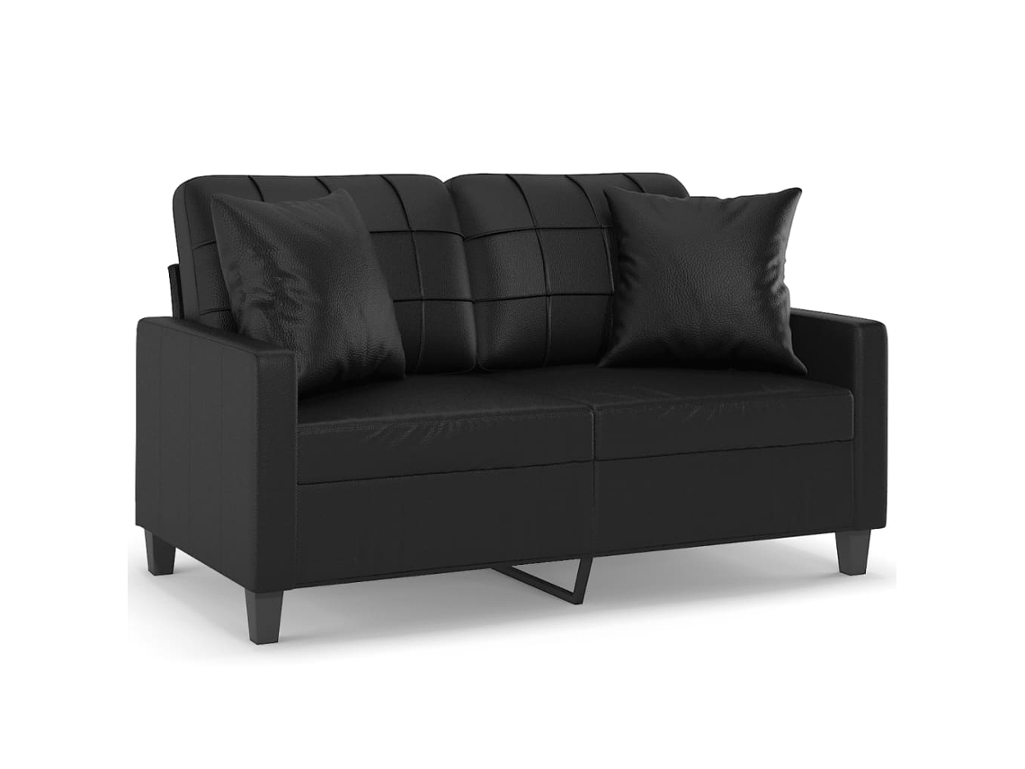 Maison Exclusive - Sofá De 2 Plazas Con Cojines Cuero Sintético Negro 120 Cm