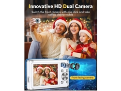 Cámara digital FHD 4K de 48 MP con enfoque automático, cámara dual, zoom digital de 16x y tarjeta de 32 GB para niños, niñas y adolescentes. Yizhood