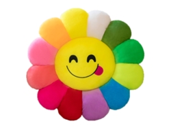 Cojín de girasol colorido con diseño expresivo para sofá y oficina
