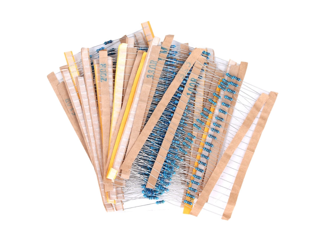 Kit De 600 Resistencias De Película Metálica De 1/4 W Con 5 Anillos De Color, Precisión Del 1%, Rango De 10 Ω A 1 Mω.
