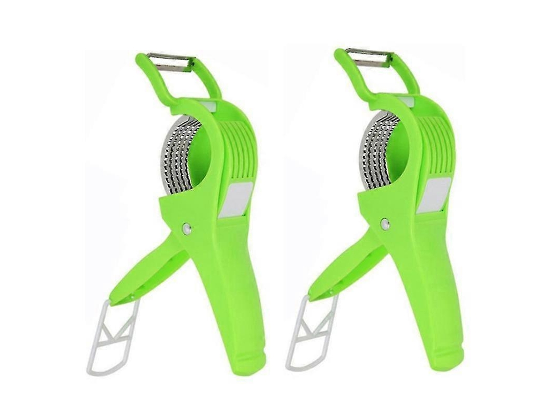 Cortador de pepino y plátano de 2 piezas para cortar fácilmente pepinos encurtidos, frutas y granos en la cocina.