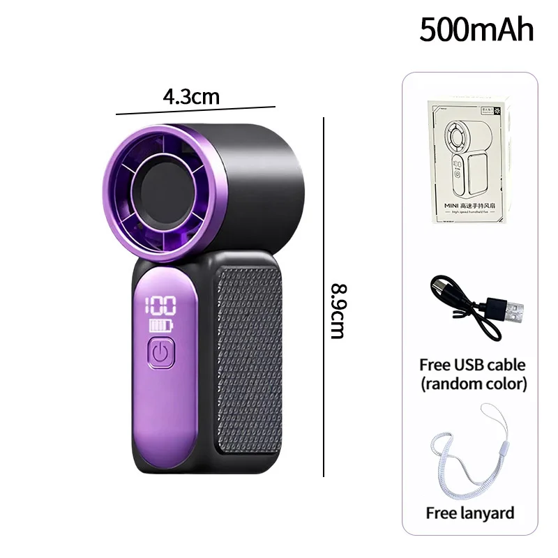 Ventilador De Mano (negro) De 16 °c Con Sistema De Enfriamiento Rápido Y Flujo De Aire, Mini Ventilador Recargable Con Tacto Frío.
