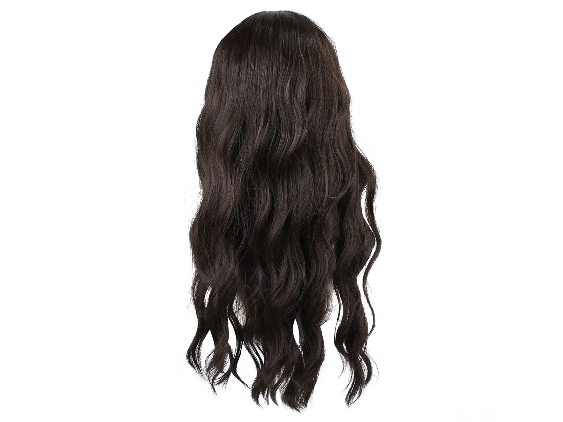 Peluca De Fiesta De Cosplay Sintética Moda Mujer 66cm Pelo Largo Rizado Negro Resistente A Alta Temperatura