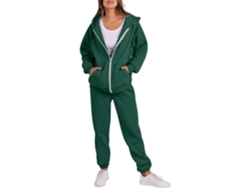 Conjunto Deportivo Con Capucha Y Cremallera Para Mujer, Elástico, Cómodo, Transpirable, Fabricado En Poliéster.