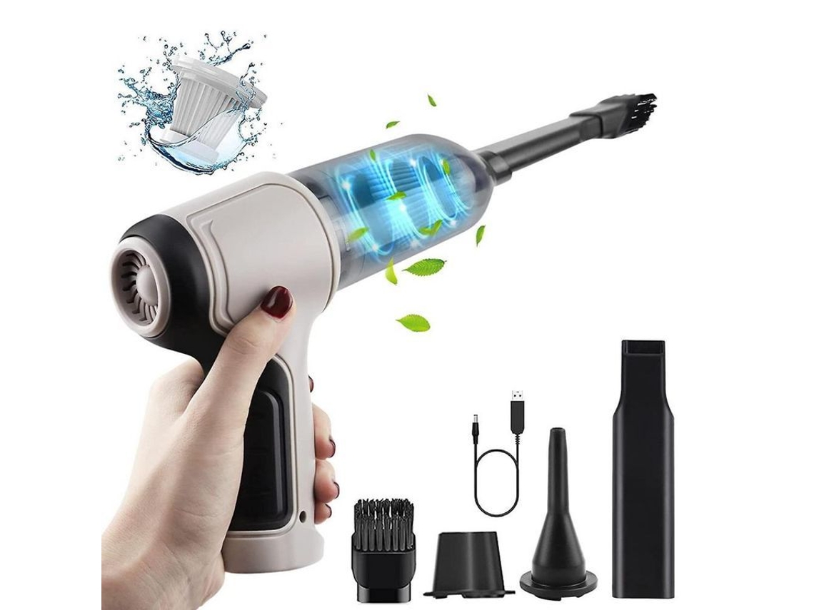 Aspiradora Inalámbrica 4 En 1 De 120 W Y 9000 Pa, Soplador De Aire Portátil Para Coche Y Hogar Rmc