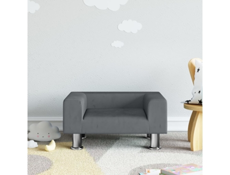 MAISON EXCLUSIVE - Sofá para niños de terciopelo gris oscuro 50x40x26,5 cm