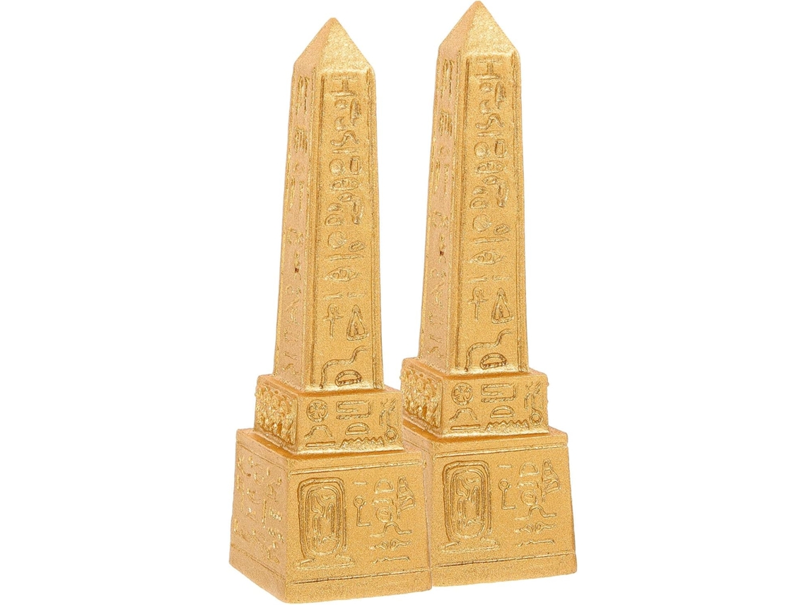 Juego de 2 figuras decorativas egipcias, resina dorada, efecto ornamental, resistentes al desgaste, en perfecto estado, GOKOCO