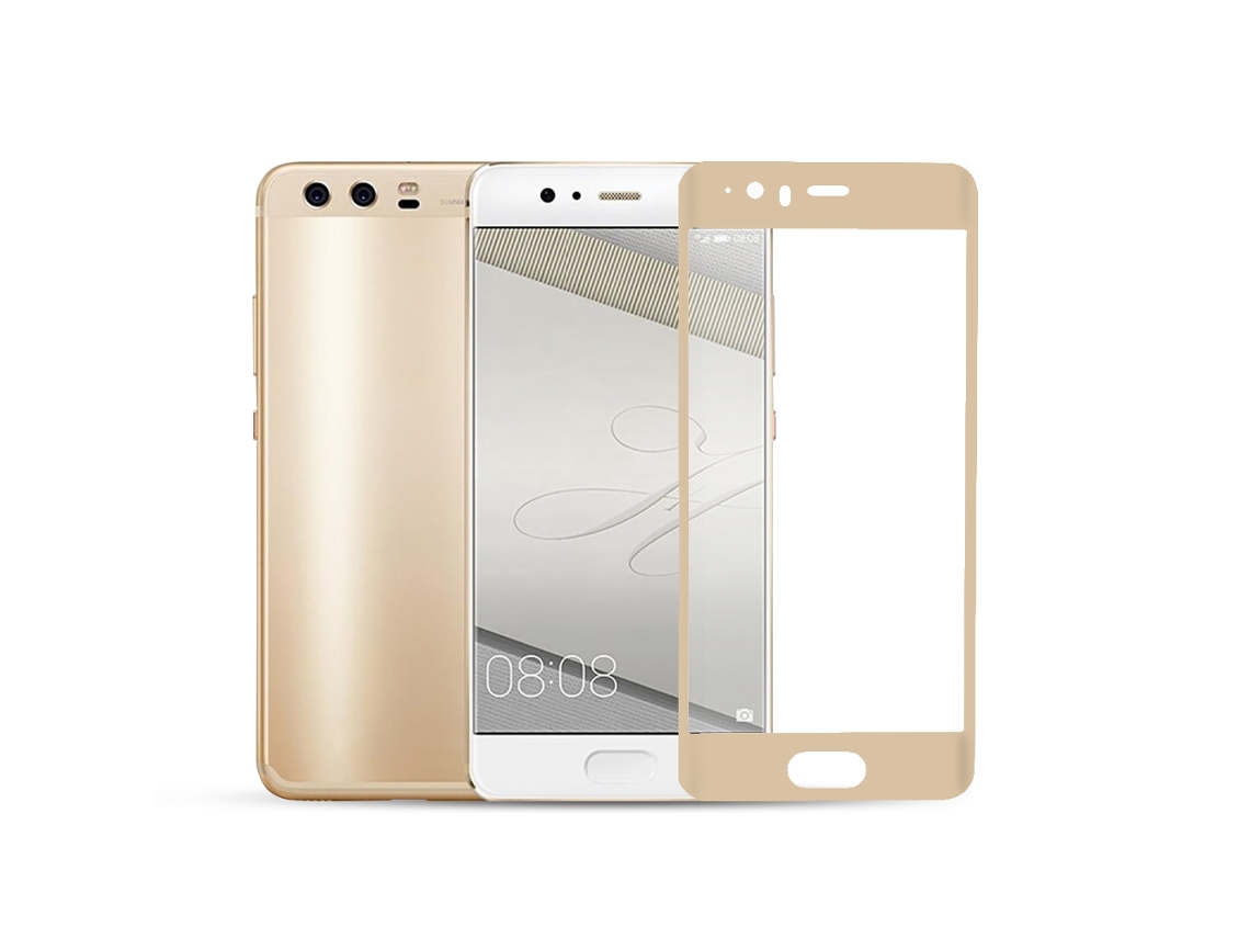 Protector De Pantalla De Vidrio Templado (cobertura De Pantalla Completa, Dureza 9h) Para Huawei P10, Empaquetado En Caja De Cristal (pantalla Completa Serigrafiada Dorada)