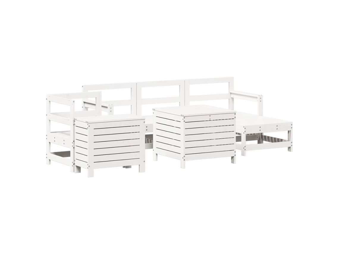 Conjunto 7 de sofás de jardín VIDAXL madera maciza de pino blanco