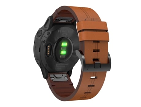 Correa de piel auténtica ajustable para Garmin Fenix 6S - castaño