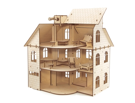 Modelo 3D de madera - Casa de muñecas 54 cm ECO WOOD ART
