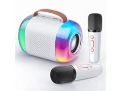 Mini máquina de karaoke para niños, altavoz Bluetooth portátil con 2 micrófonos inalámbricos, regalo para niñas, juguetes para niños de 4 a 5 años.
