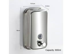 Dispensador de jabón manual de pared MDUG para baño, fabricado en acero inoxidable 304 (800 ml)