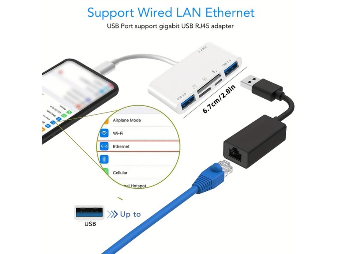 Lector USB C a SD/Micro SD 6 en 1 con cargador Tadvyyvayotoy