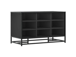 Maison Exclusive - Banco Zapatero Madera De Ingeniería Y Metal Negro 84x40x53,5 Cm