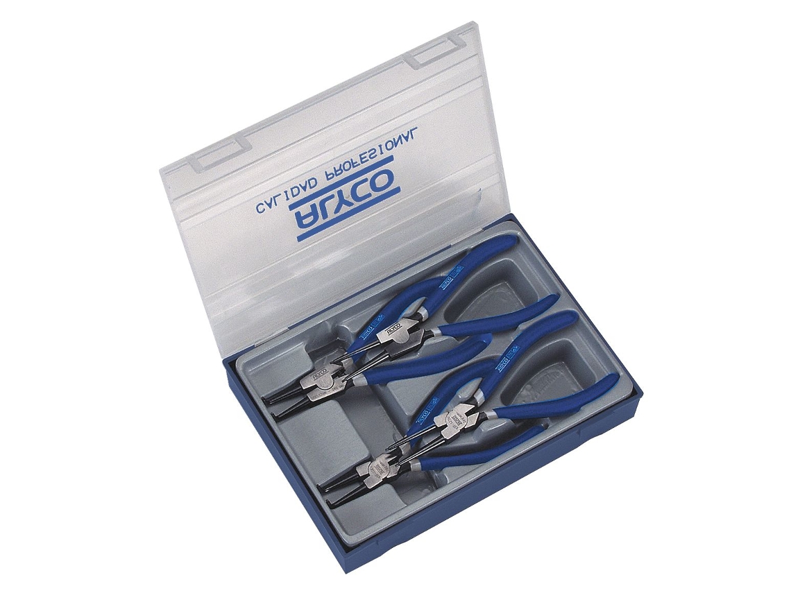 Juego 4 Alicates Seeger 180mm con Pl�stico ALYCO