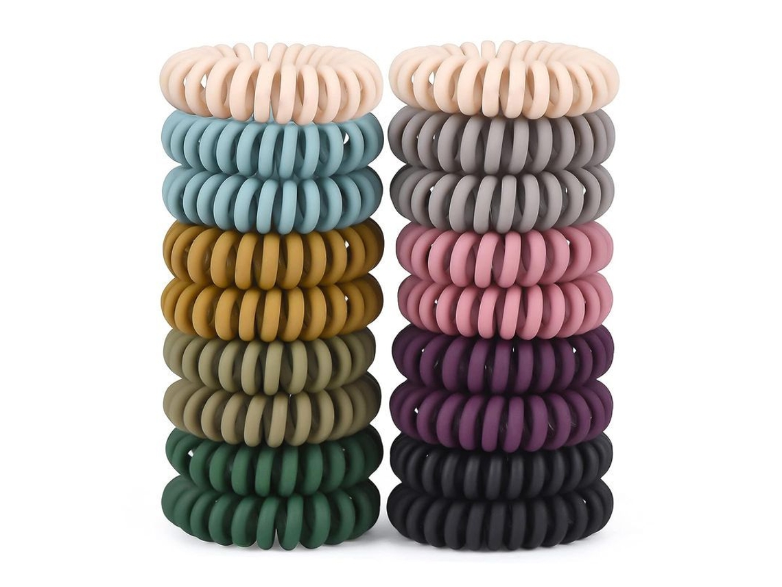 Gomas Para El Cabello, Paquete De 18 Unidades, Sin Marca, Gomas Elásticas En Espiral Para Mujeres Y Niños.