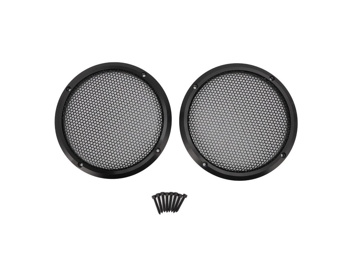 2pcs Capa De Grade De Alto-falante Universal De Metal Redondo 169mm Para Carro Home Theater Barco Preto