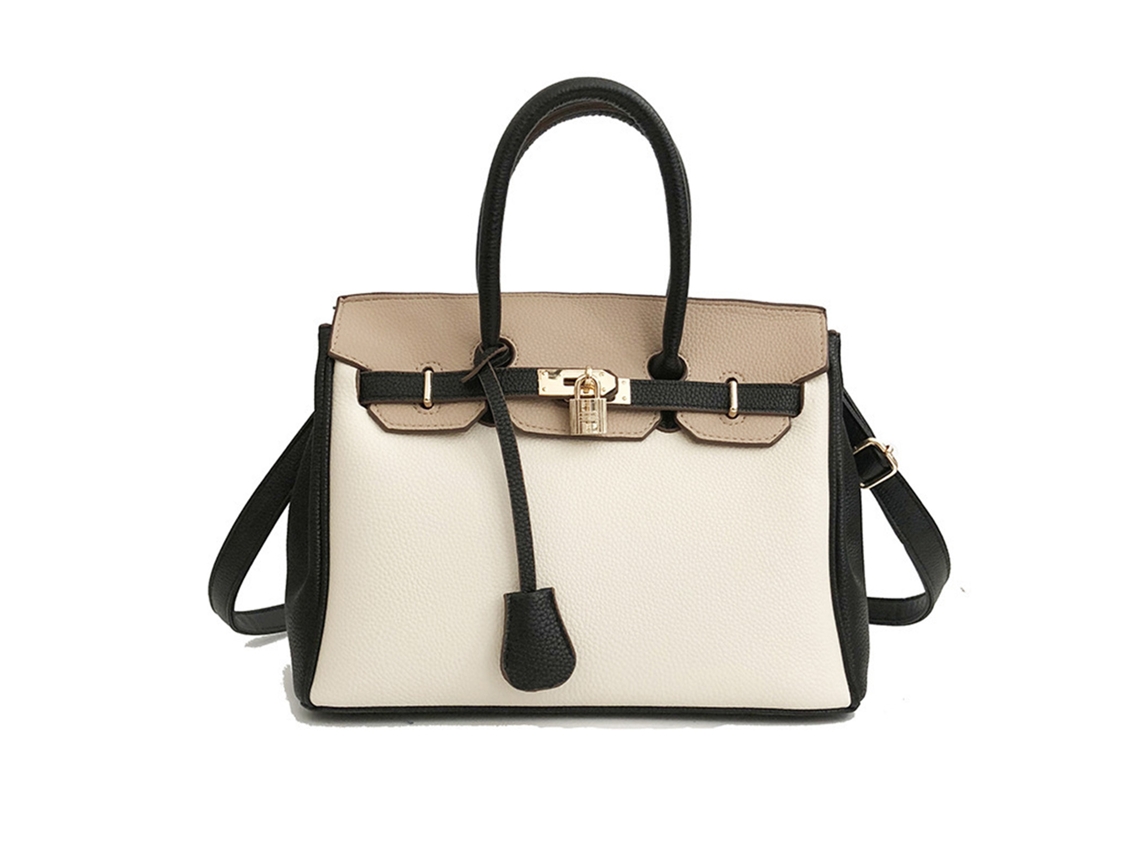 Bolso Bandolera De Mujer De Pu Con Gran Capacidad, Estilo Color Block, Bolso Cruzado Negro A La Moda.