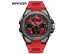 Reloj Electrónico (rojo Para Hombre), Reloj Deportivo Impermeable Para Exteriores, Reloj Electrónico Luminoso Multifuncional.
