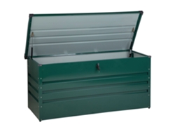 Arcón para exterior BELIANI Cebrosa de Acero Verde 132x62x64