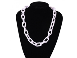 Pendientes De Collar De Acrílico Geométrico Exagerado Para Mujer 24 Pulgadas Vio Blanco