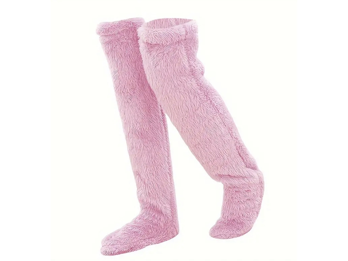 Calcetines Por Encima De La Rodilla, Calcetines Altos Cálidos De Invierno, Calentadores De Piernas Cálidos (rosa) Cuich