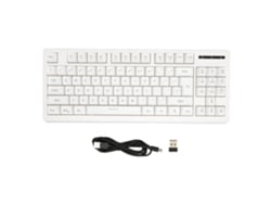 Teclado Inalámbrico 2.4g, 87 Teclas, Retroiluminación Rgb, Batería De 1800 Mah, Para Office, Windows 7 Y Windows 8, Blanco.