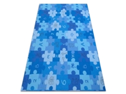 Alfombra Infantil Puzle Azul (100 x 500 cm)