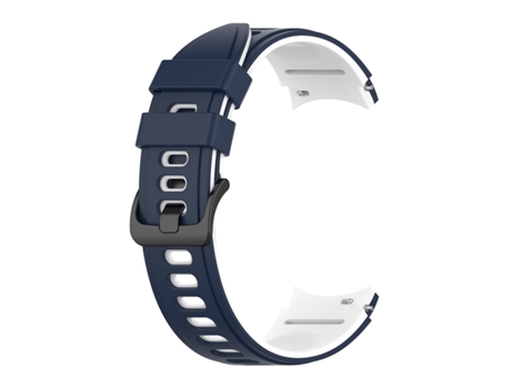 Correa de reloj inteligente para Samsung Galaxy Watch4 Classic 42 mm/46 mm Correa de silicona bicolor (azul medianoche blanco)