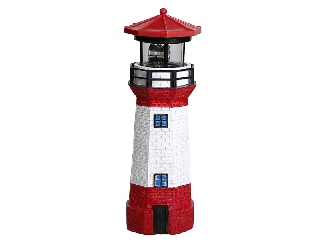 Faro Solar Giratorio Decorativo Para Exteriores, Luz Led De Resina De Inducción Para Jardín.