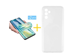 Pack 2 X Película de Vidrio Templado Hidrogel + Funda ACCETEL para Samsung Galaxy S25 5G Silicona Líquida Incoloro Clear
